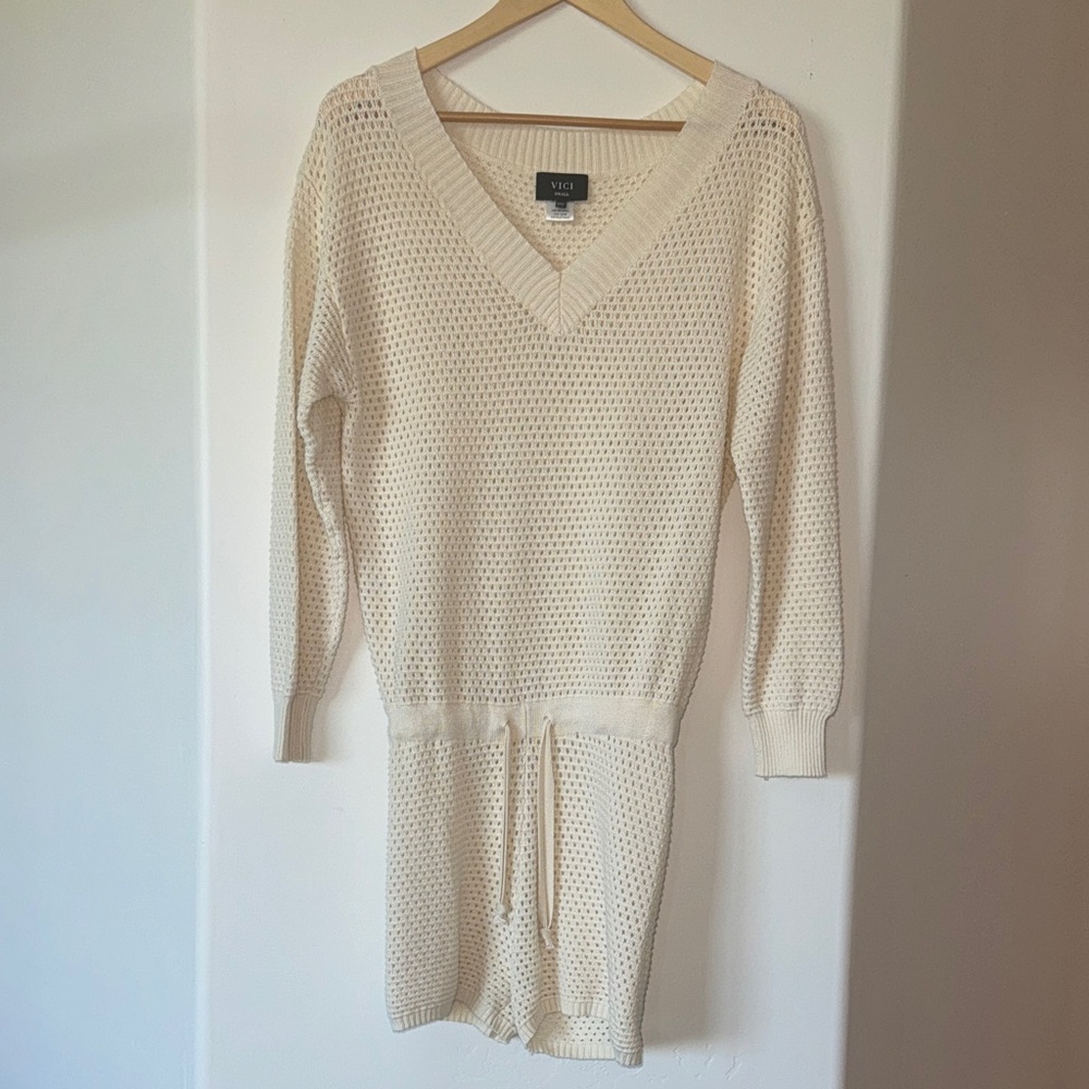 Vince Ivory Knit Sweater Dress